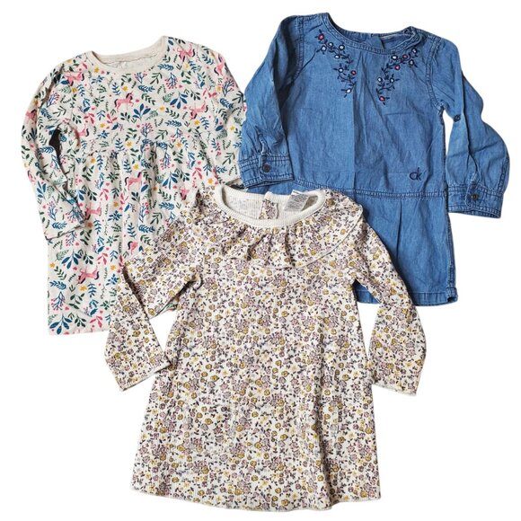 Infant Toddler Girl 18m 6 Piece Sweatshirt & Dress Fall Winter Clothing Bundle - Picture 4 of 11